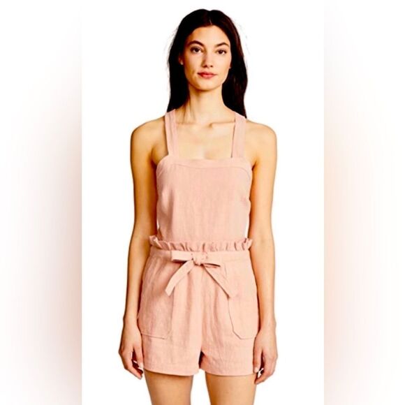 SAYLOR Pinky-Nude color Sleeveless Romper! 100% linen; Size Small. Soooo Cute!!! - Picture 3 of 12